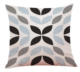 Pack 3 Fundas de Cojin Petalos Gris 45x45 cm Lino Algodon
