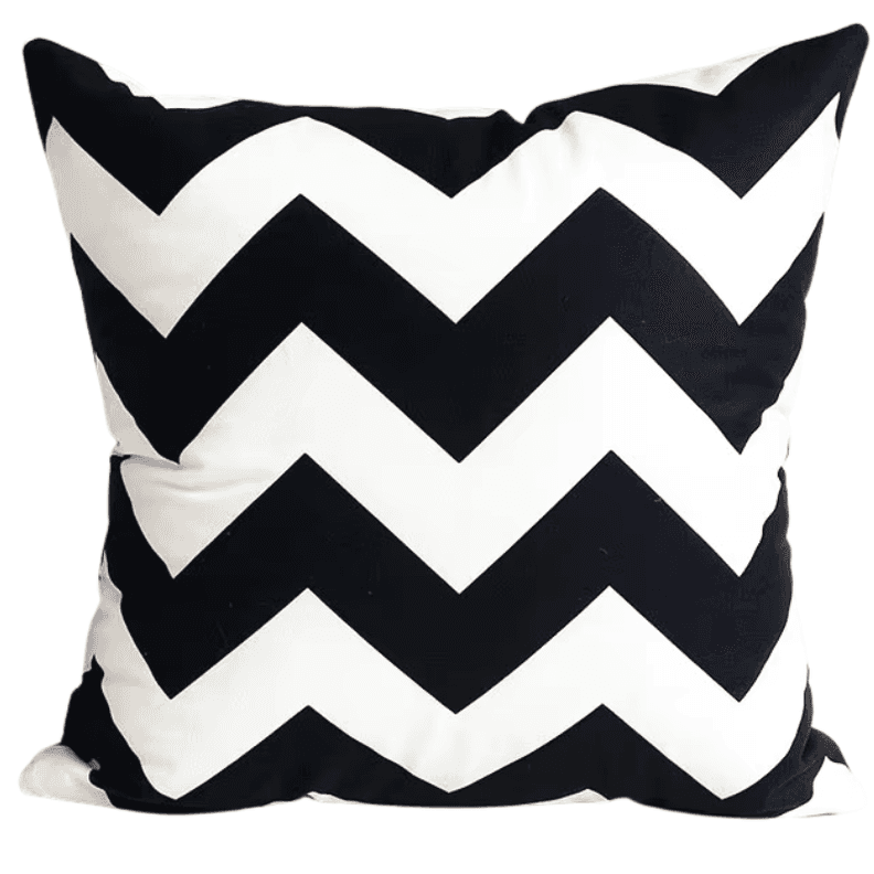 Pack 3 Fundas de Cojin Geometrica Zigzag Negro 45x45 cm