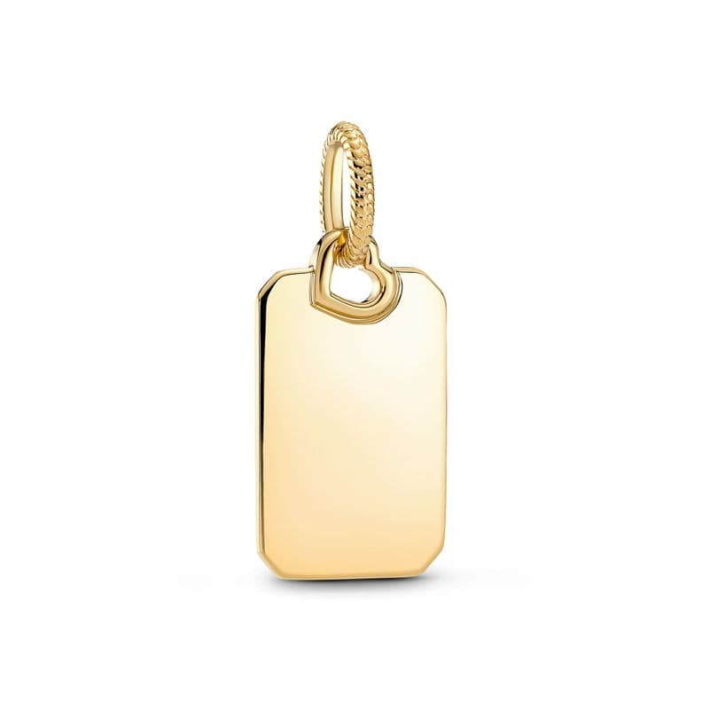 Colgante Etiqueta Rectangular Grabable Recubrimiento oro14K Dorado