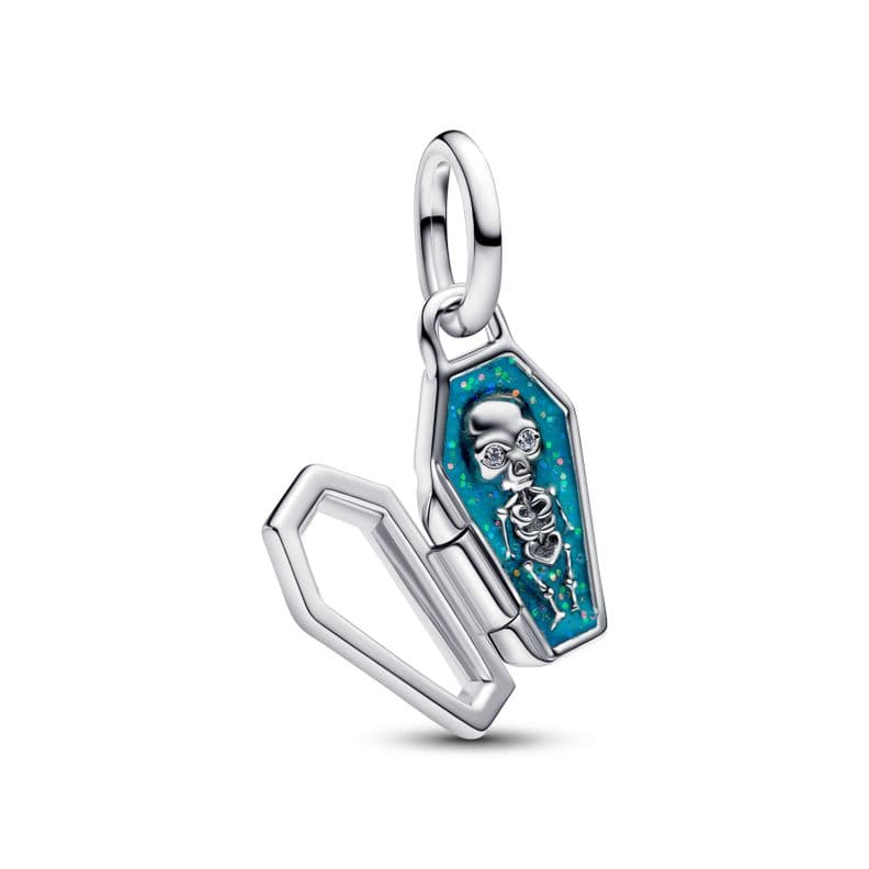 Charm Que Se Puede Abrir Ataud Que Brilla En La Oscuridad Plata