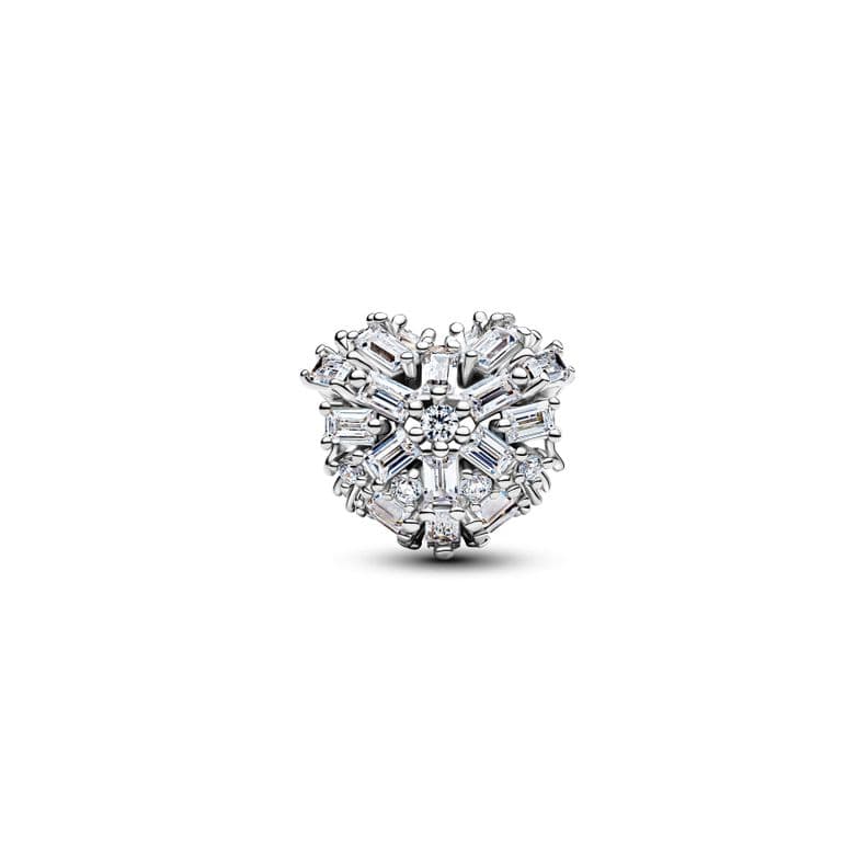 Charm Corazon Centelleante Plateado Plata