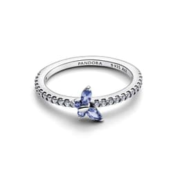Anillo Mariposa Resplandeciente Azul Plata 50