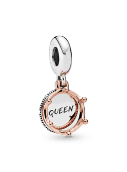 Dije Colgante en Rose y Plata Reina y Corona Real Rose Gold