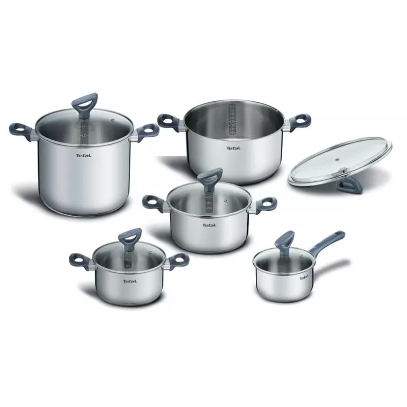 Bateria de cocina Acero Inoxidable DailyCook 10 Piezas Gris