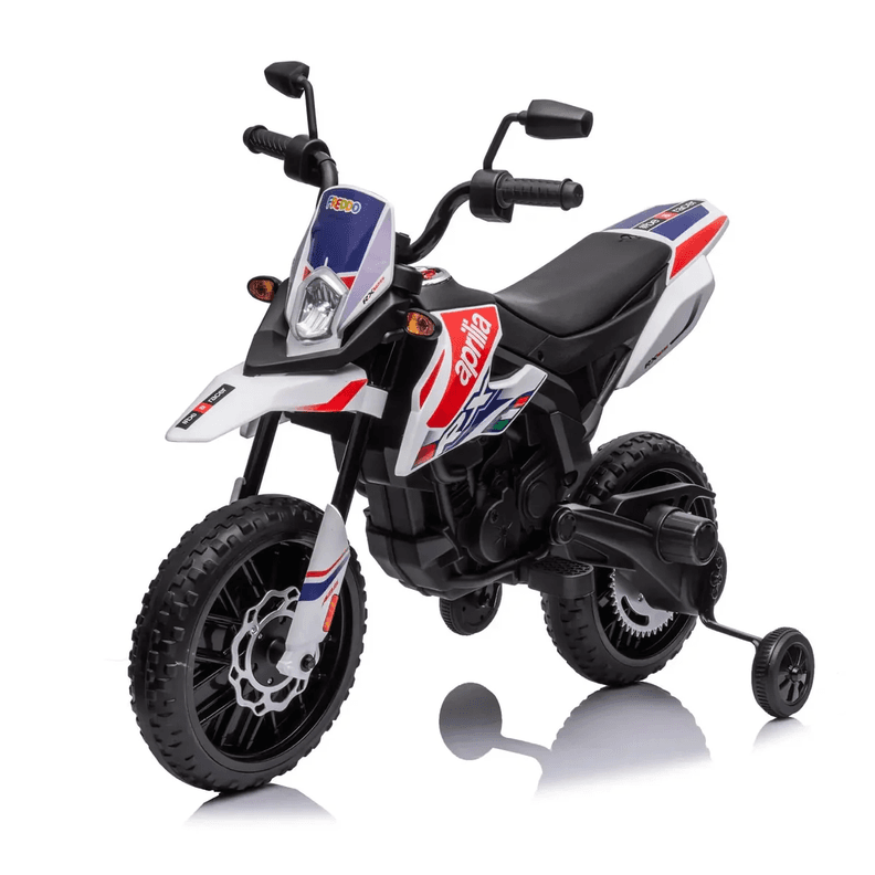Moto a Bateria Licencia Oficial Aprilia Cross 12 Volt, Ruedas de goma y 2 Motores