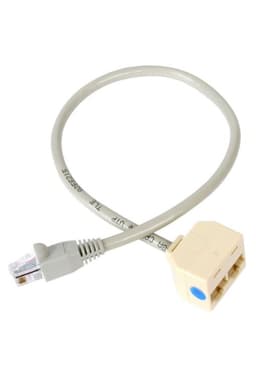 Cable Divisor Splitter RJ45 2 a 1 para Cable de Red Beige