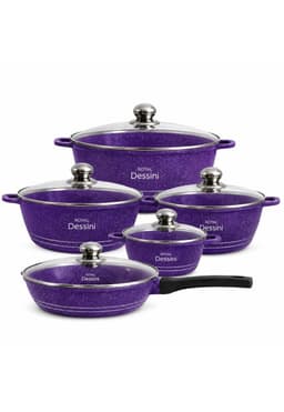 Juego de Ollas 12 Piezas Granito Royal Dessine color Morado