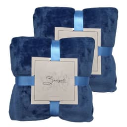 Frazada Polar Termica 2 Plazas Pack 2 Unida 3Angeli Azul