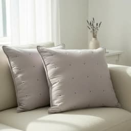 Set De 2 Cojines Bordados 6060 Cm Algodon Lavanda
