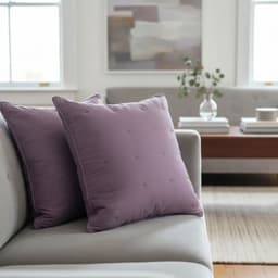 Set De 2 Cojines Bordados 6060 Cm Algodon Morado