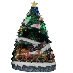 Adorno Navideno Musical Arbol con Tren en Movimiento y Luces LED