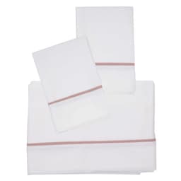 Juego Sabanas Vivo Rosa Viejo Super King Blanco