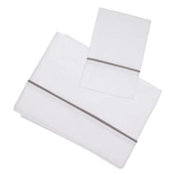 Juego Sabanas Vivo Taupe 1,5 Plazas Blanco