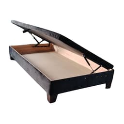 Base Baul HVM 1 Plazas Negra Felpa Pmadera