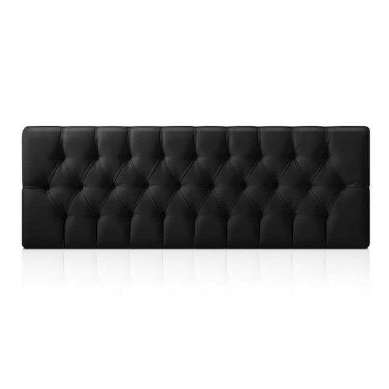 Respaldo Capitone Antonia HVM 1.5 plaza Negro Cuero PU