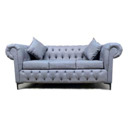 Sofa Chestefield Gris Lino 3C Pmetal Gris Oscuro