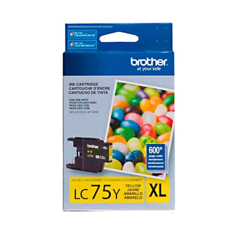 Tinta Brother Lc75y Amarillo Alto Rendimiento