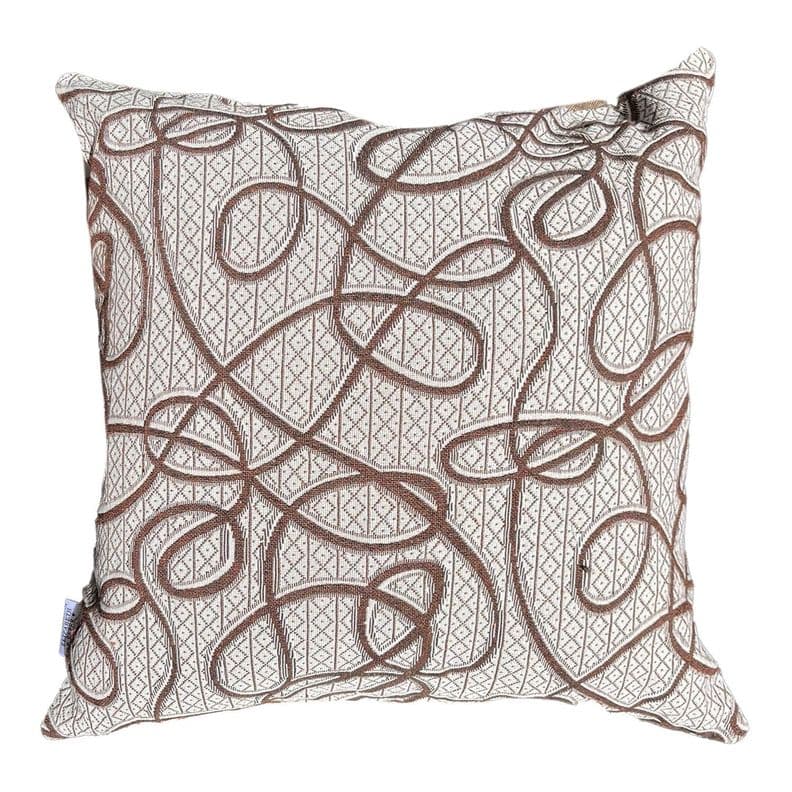 Funda Cojin Decorativo Diseno Cordon Cafe 60x60 Beige