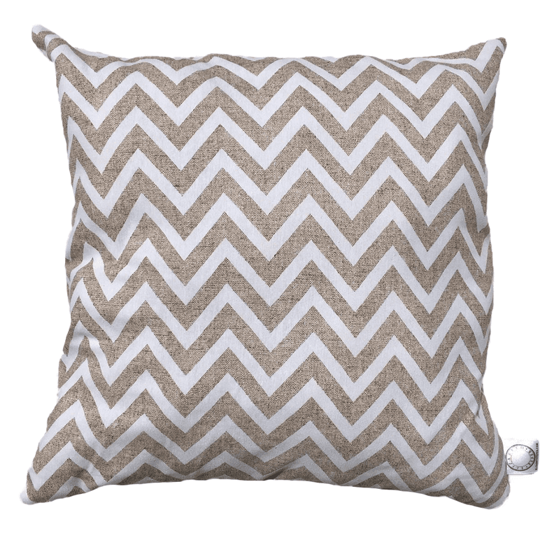 COJIN DECORATIVO DISENO ZIGZAG CREMA Y BLANCO 45X45 RELLENO Beige