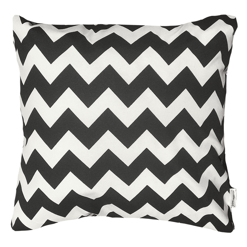 FUNDA COJIN DECORATIVO DISENO ZIGZAG BLANCO Y NEGRO 60x60