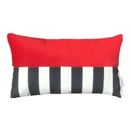 Cojin Decorativo diseno Rojo Rayas Blanco y Negro 50x30 Relleno