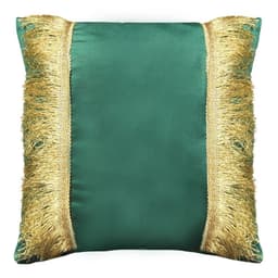FUNDA COJIN DECORATIVO DISENO FESTIVO VERDE Y DORADO 45X45