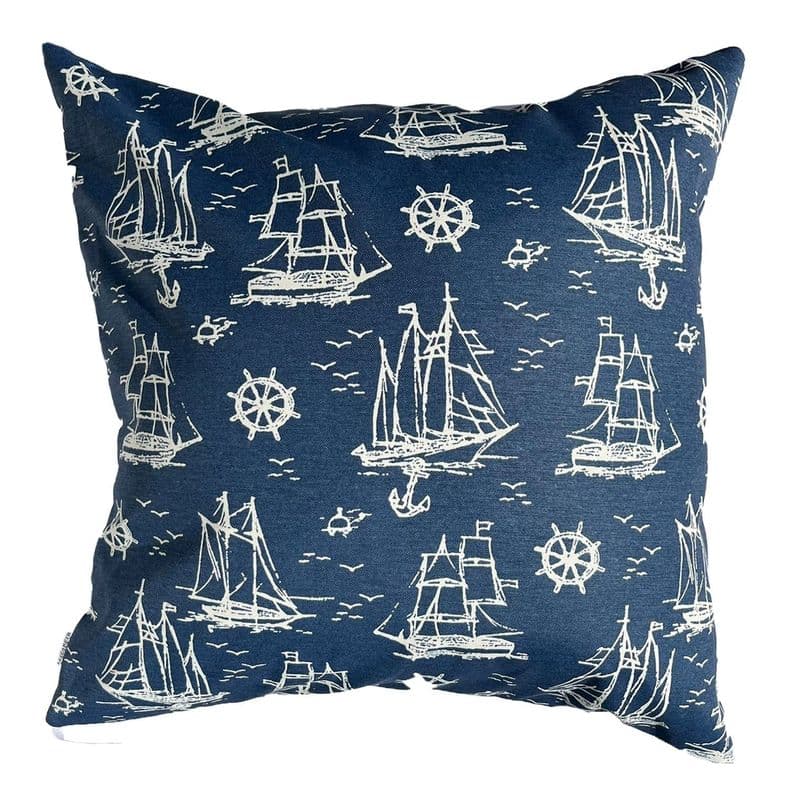 Cojin Decorativo Diseno Barcos Azul 50x50 Relleno
