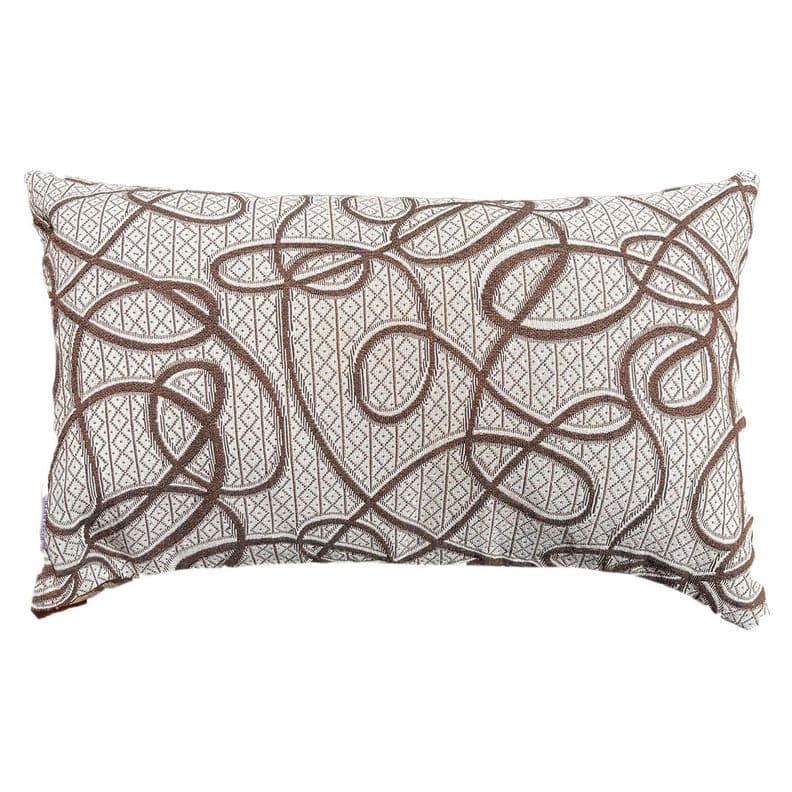 Cojin Decorativo Diseno Cordon Cafe 60x40 Relleno Beige