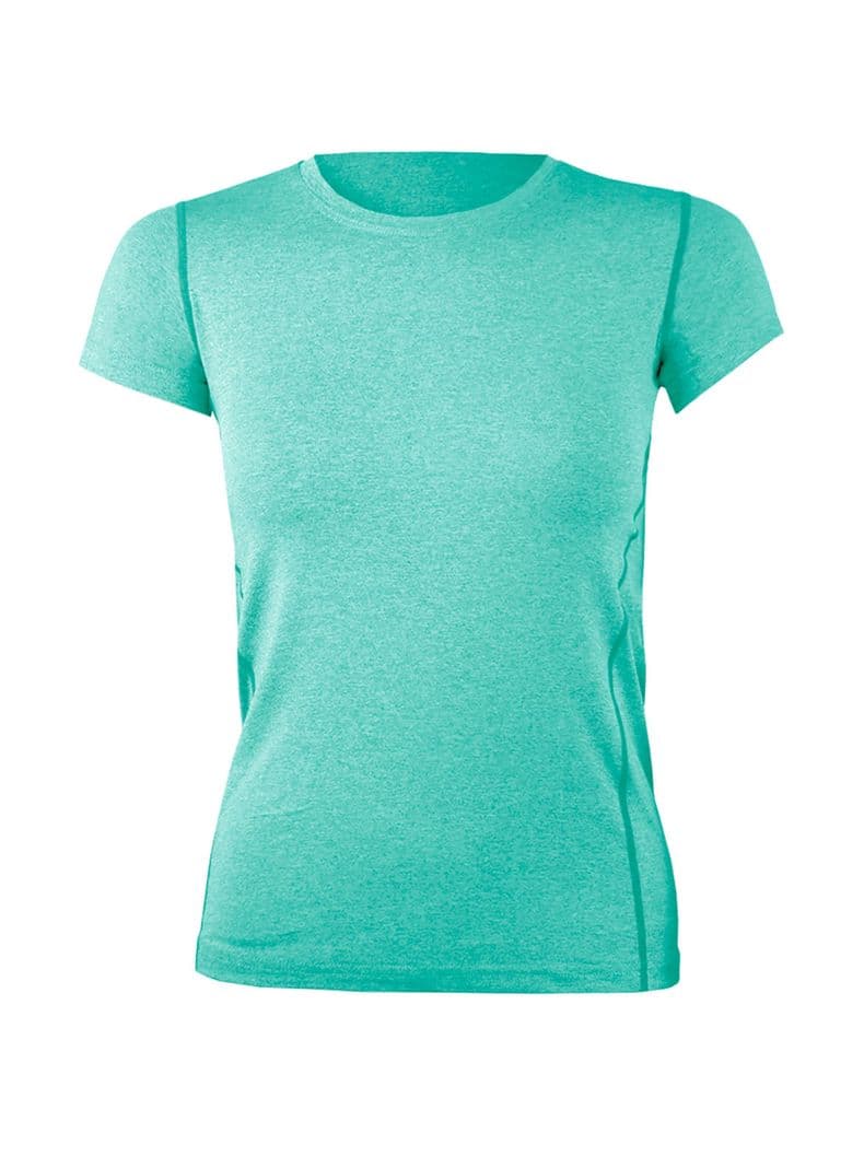 Polera Dry Fit Manga Corta Panel Malla Espalda Cape Mujer Turquesa XXL