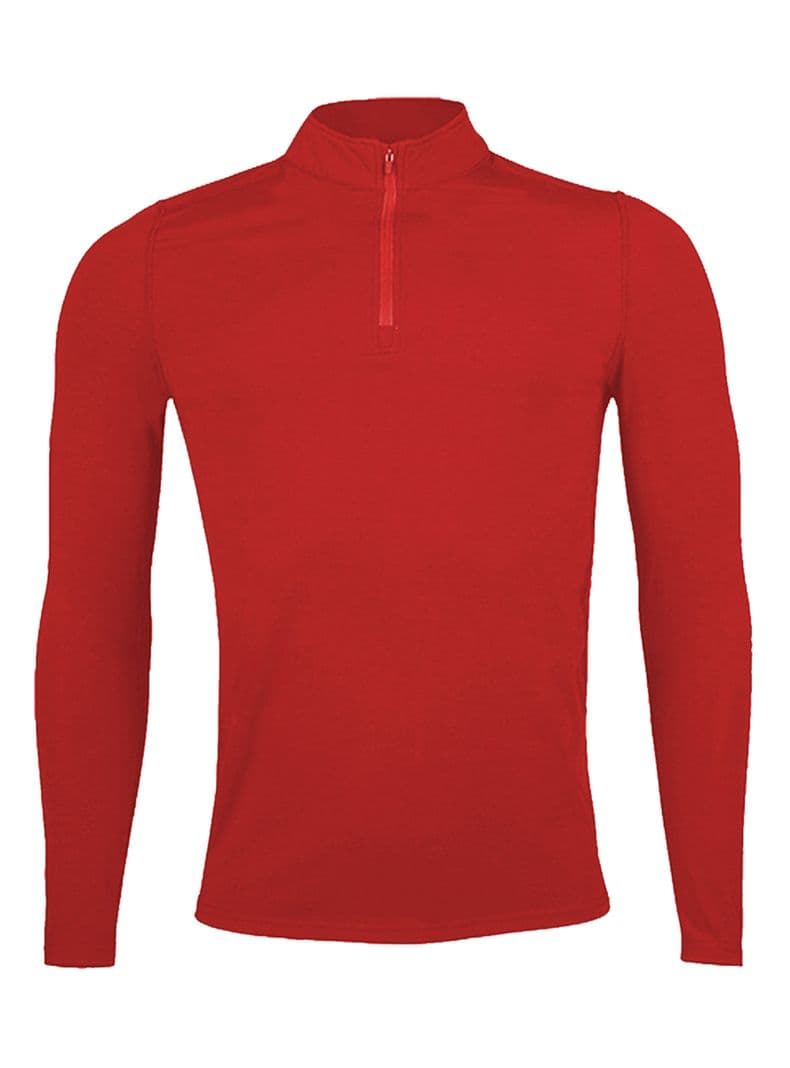Polera Micropolar Primera Capa con Cierre Chilla Hombre Rojo S