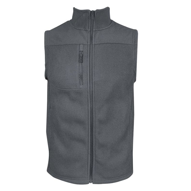 Chaleco Micropolar Liso Chilla Hombre Gris M