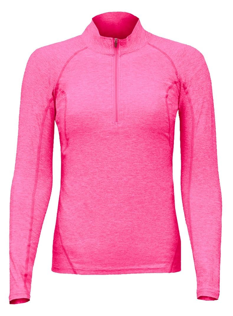 Polera Dry Fit Manga Larga Con Cierre Pale Mujer Rosado XL