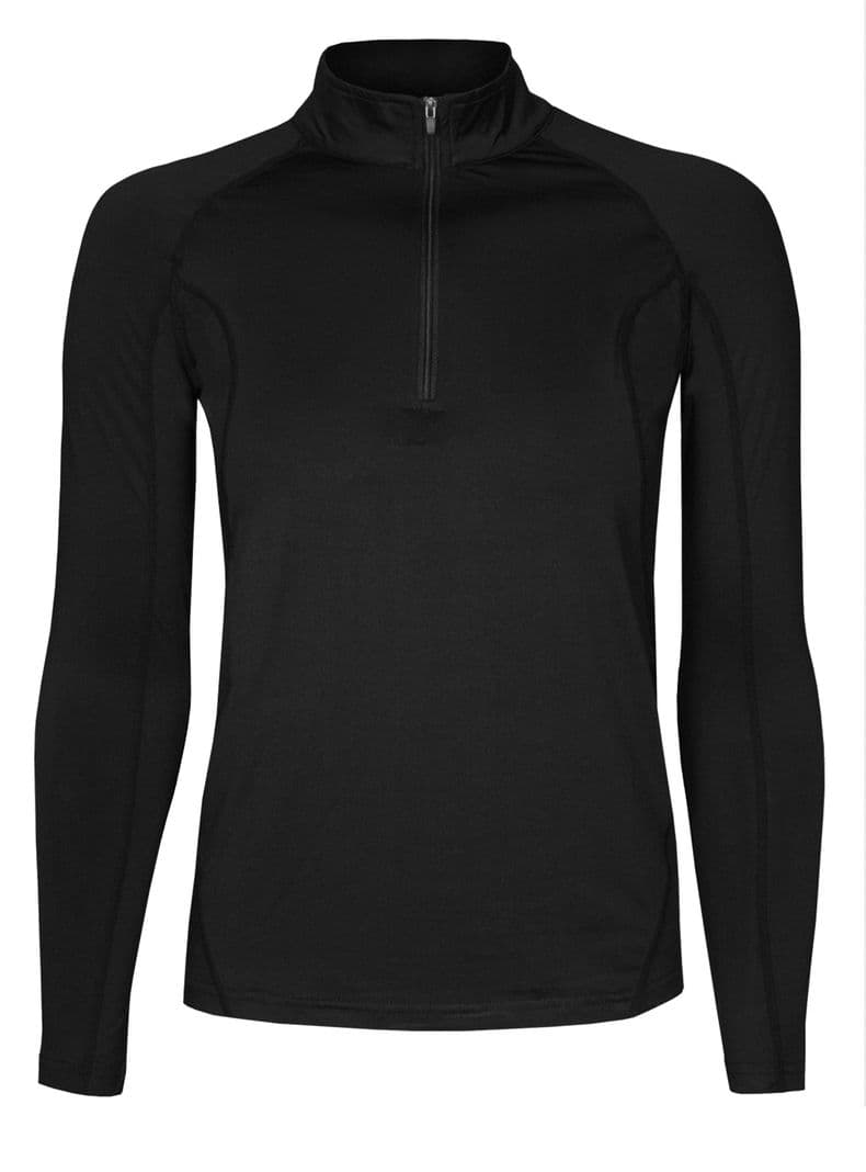 Polera Dry Fit Manga Larga Con Cierre Pale Mujer Negro XXL