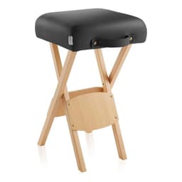 Piso Taburete De Madera Portatil Negro