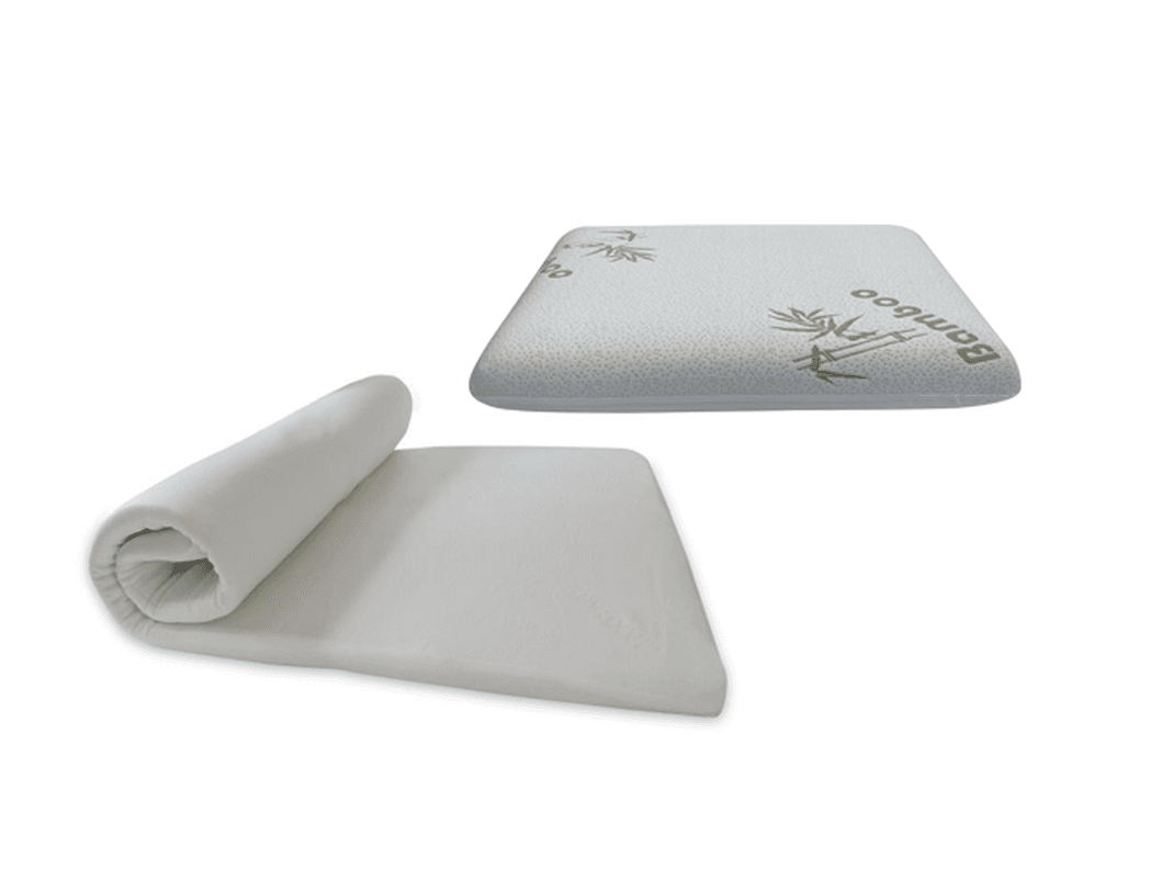 Pack sobrecolchon + Almohada viscoelastica gel bamboo 63x40x10 Blanco