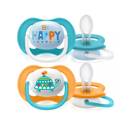 Chupete Ultra Air Collection, Happy/tortuga 6-18m, x2 unidades Diseno 2
