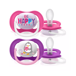 Chupete Ultra Air Collection, Happy/Pinguino 6-18m, x2 unidades Diseno 2