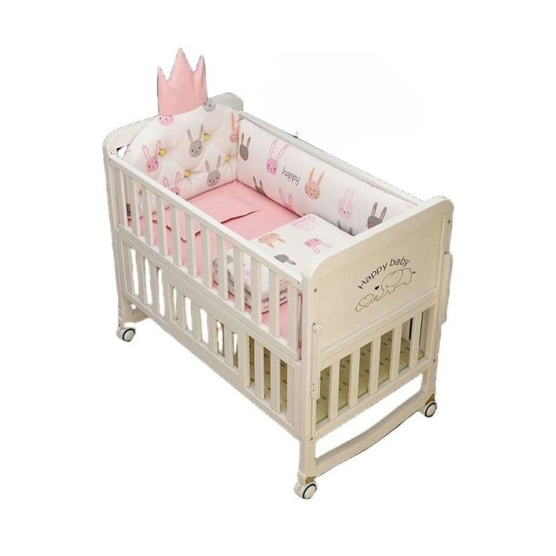 Cama Madera Multifuncional con Colchon y Ropa Cama Rosa Rosado
