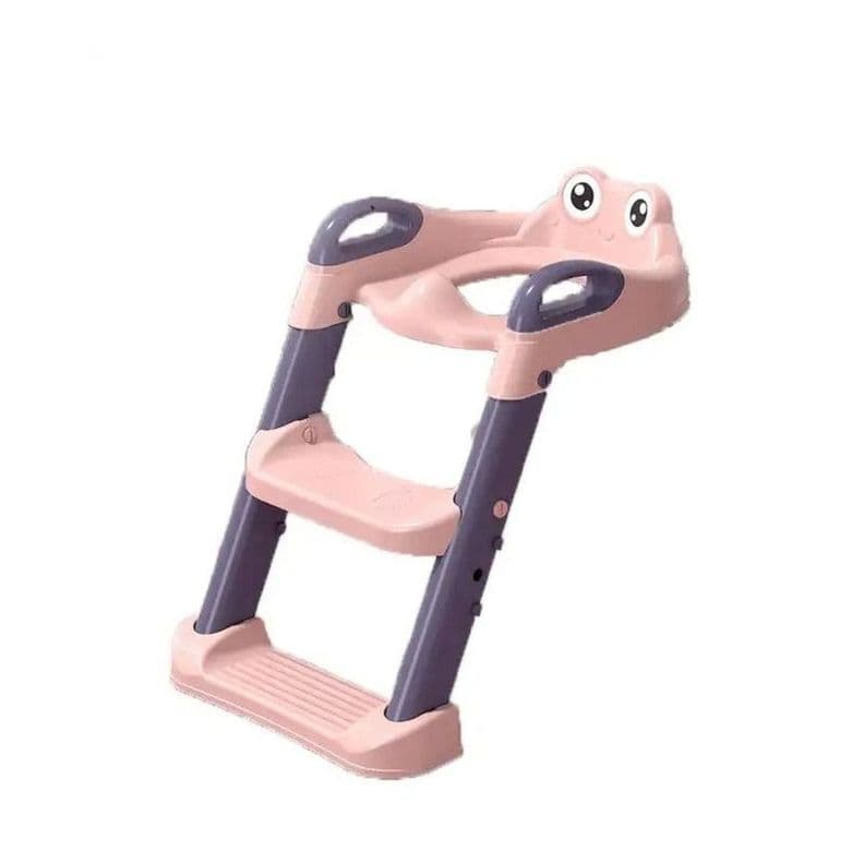 Asiento y Escalera Adaptador Plegable para Bano Ninos Rosa Rosado