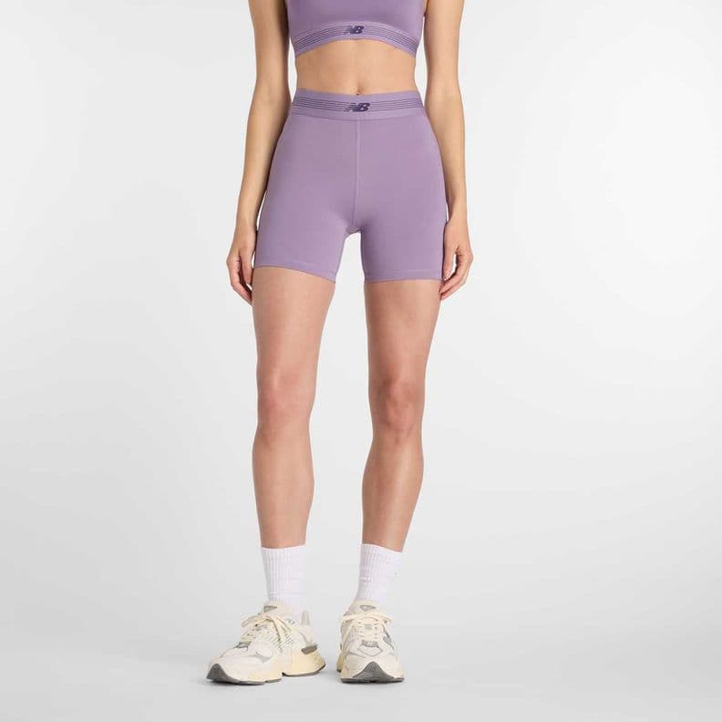 Calza Corta Running Mujer New Balance AC Fitted Short 5 Gris L