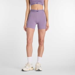 Calza Corta Running Mujer New Balance AC Fitted Short 5 Gris S