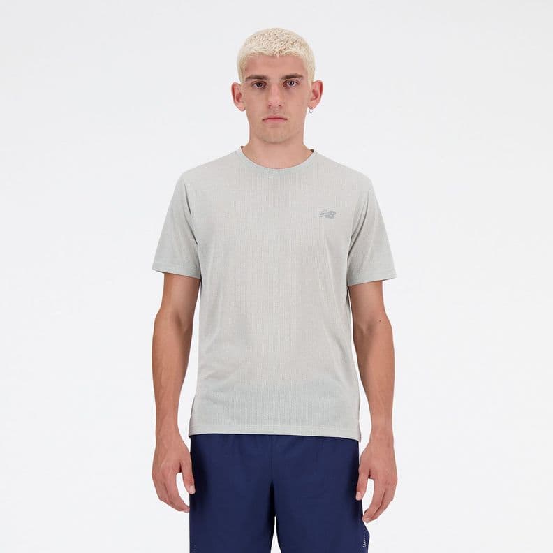 Polera Running Hombre New Balance Athletics T-shirt Gris M