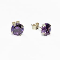 Aros Circon Plata 8mm Lila