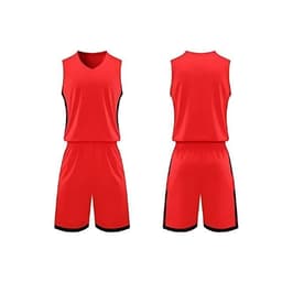Uniforme de Basketball Unisex Diseno 206580 Rojo Negro Talla L