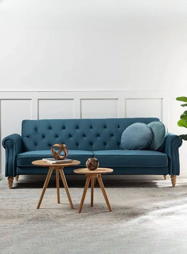 Sofa Futon 3 Cuerpos Clasico Milan EG2025 Turquesa