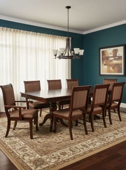 Mesa Comedor Living 6 Sillas + 2 Sitiales Ternara Daniels D1888-6 Caramelo