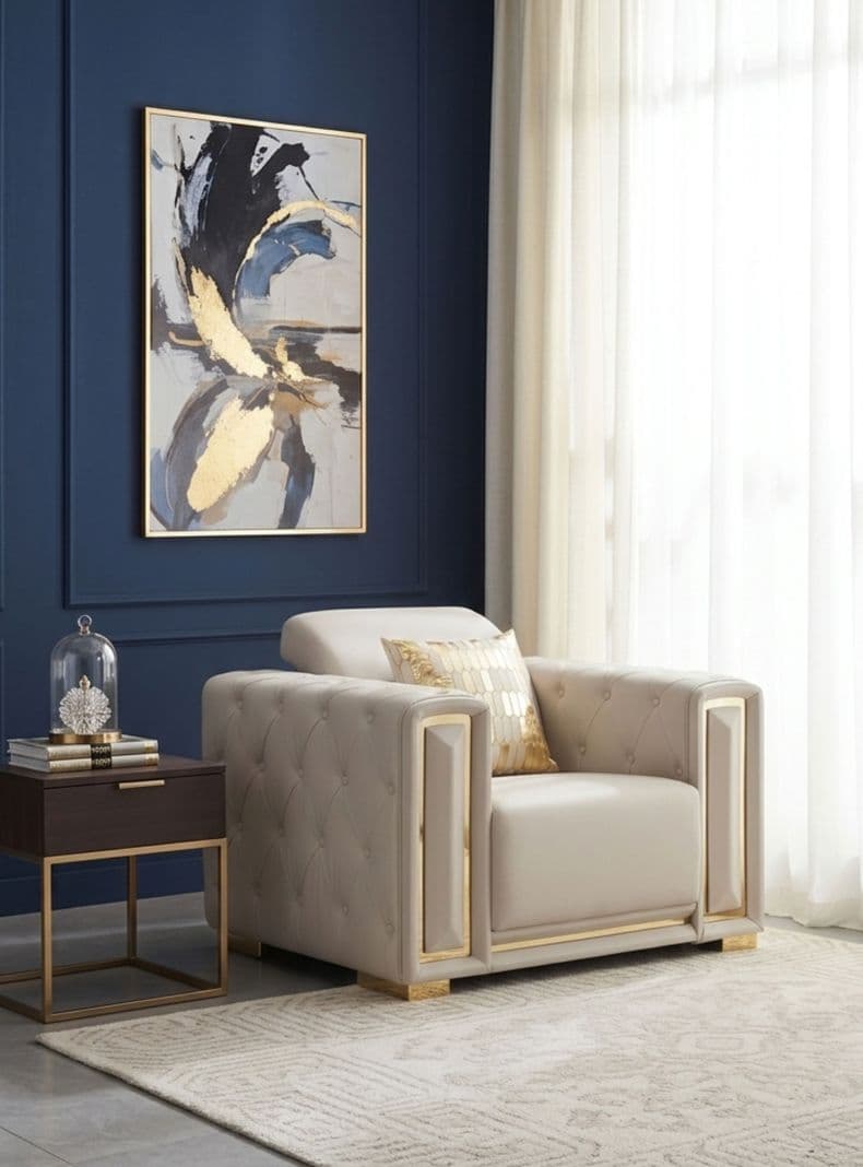 Sillon Elegante 1 Cuerpo Living Moderno Beige Palermo
