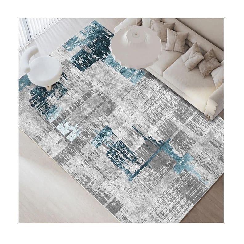 Alfombra Living 120X160 Cm. Venecia Tapete 3D Sala Estar Negro