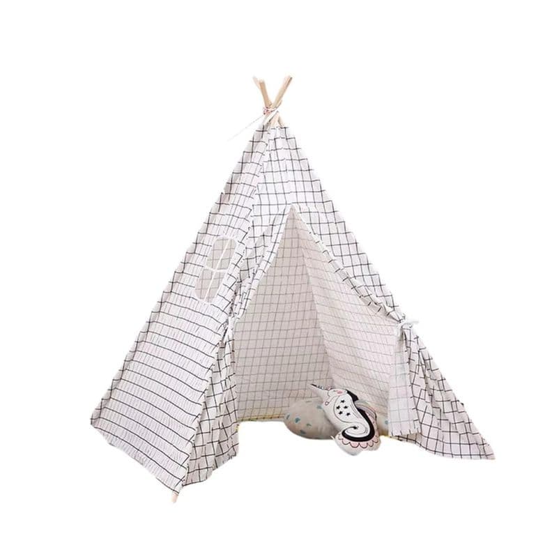 Carpa Tipi Ninos Infantil 160 Cm Cuadros Juguete Decoracion Blanco