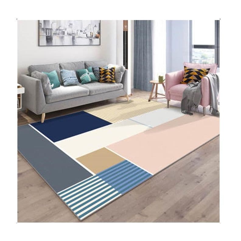 Alfombra Living 120X160 Cm. Genova Tapete 3D Sala Estar Negro